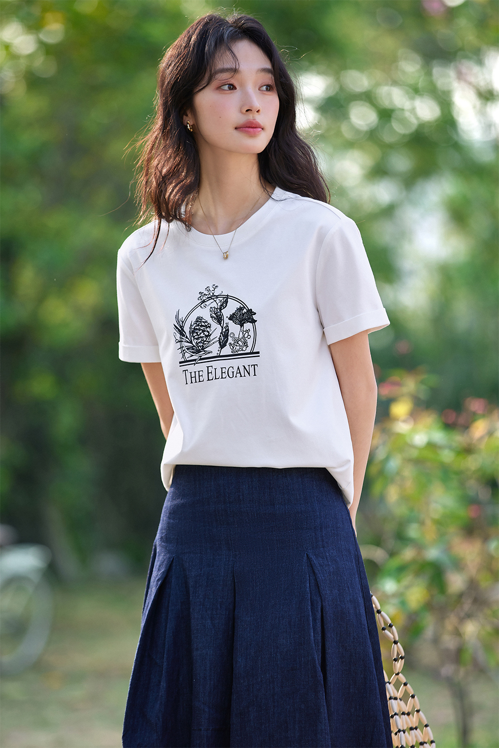 Cotton Printed Straight T-Shirt