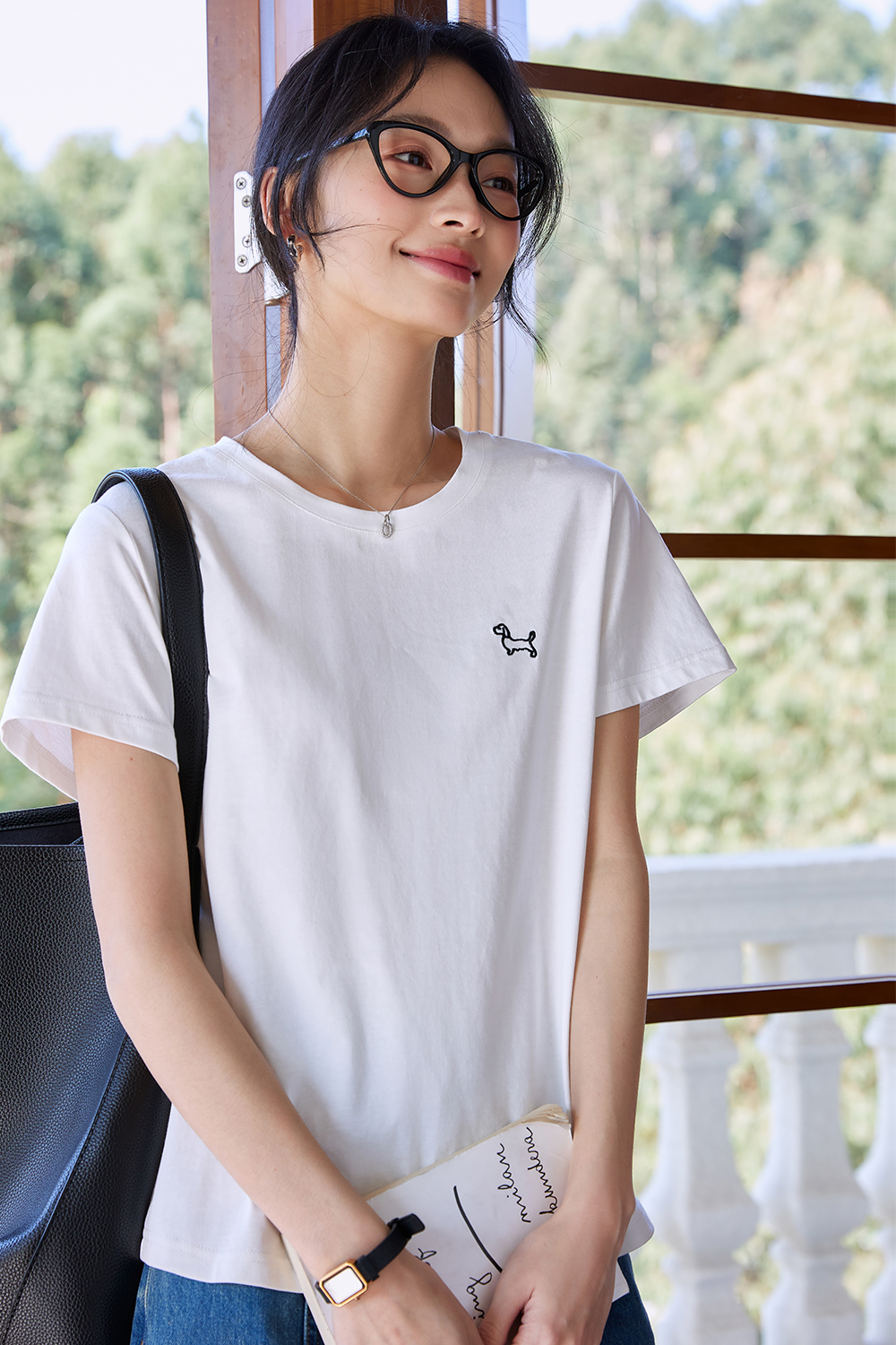 Lines Puppy Casual T-Shirt-VIMLYSTORE