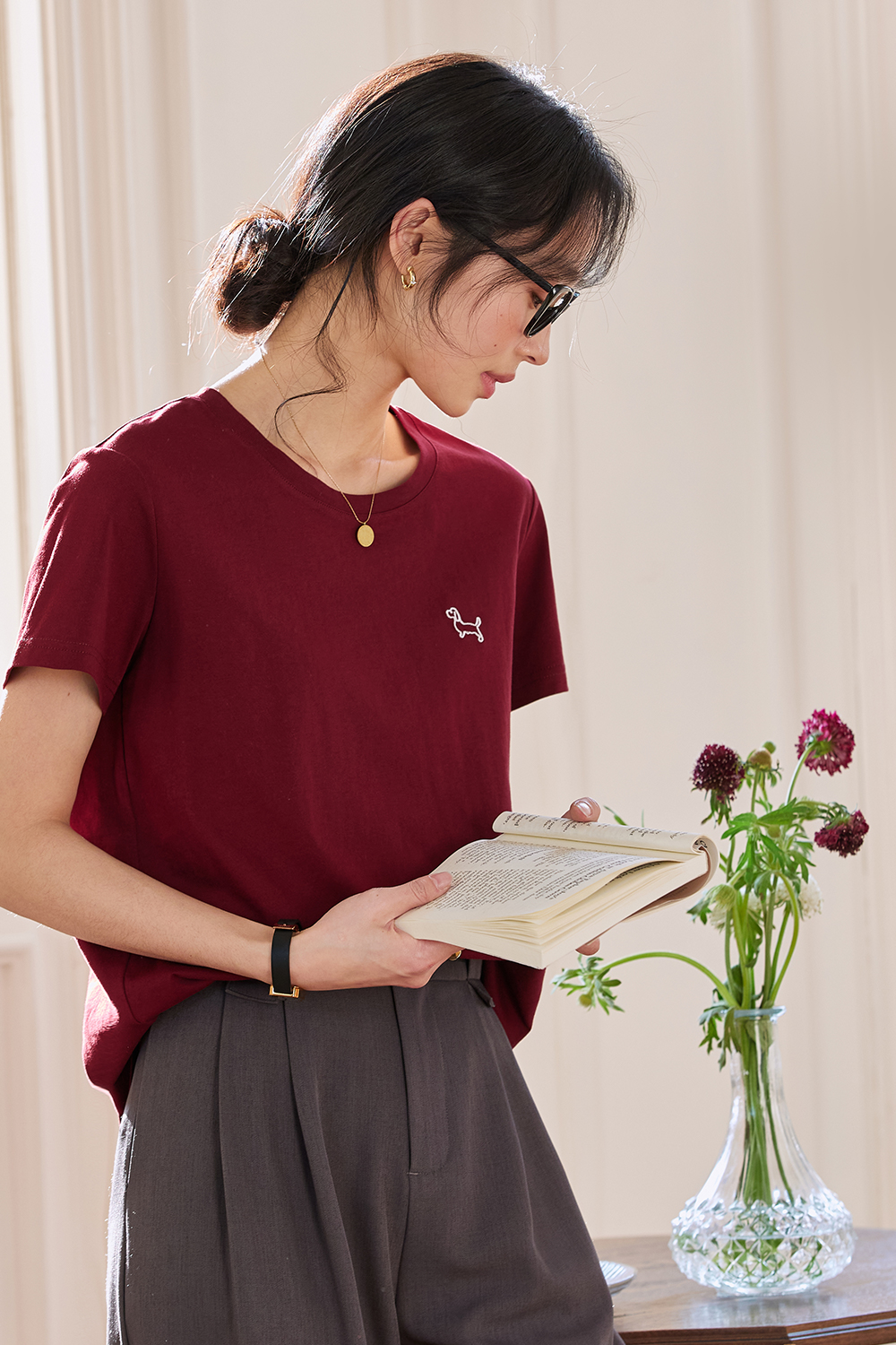 Lines Puppy Casual T-Shirt-VIMLYSTORE