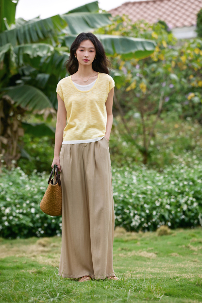 Fake Two-Piece Straight Knit Sweater