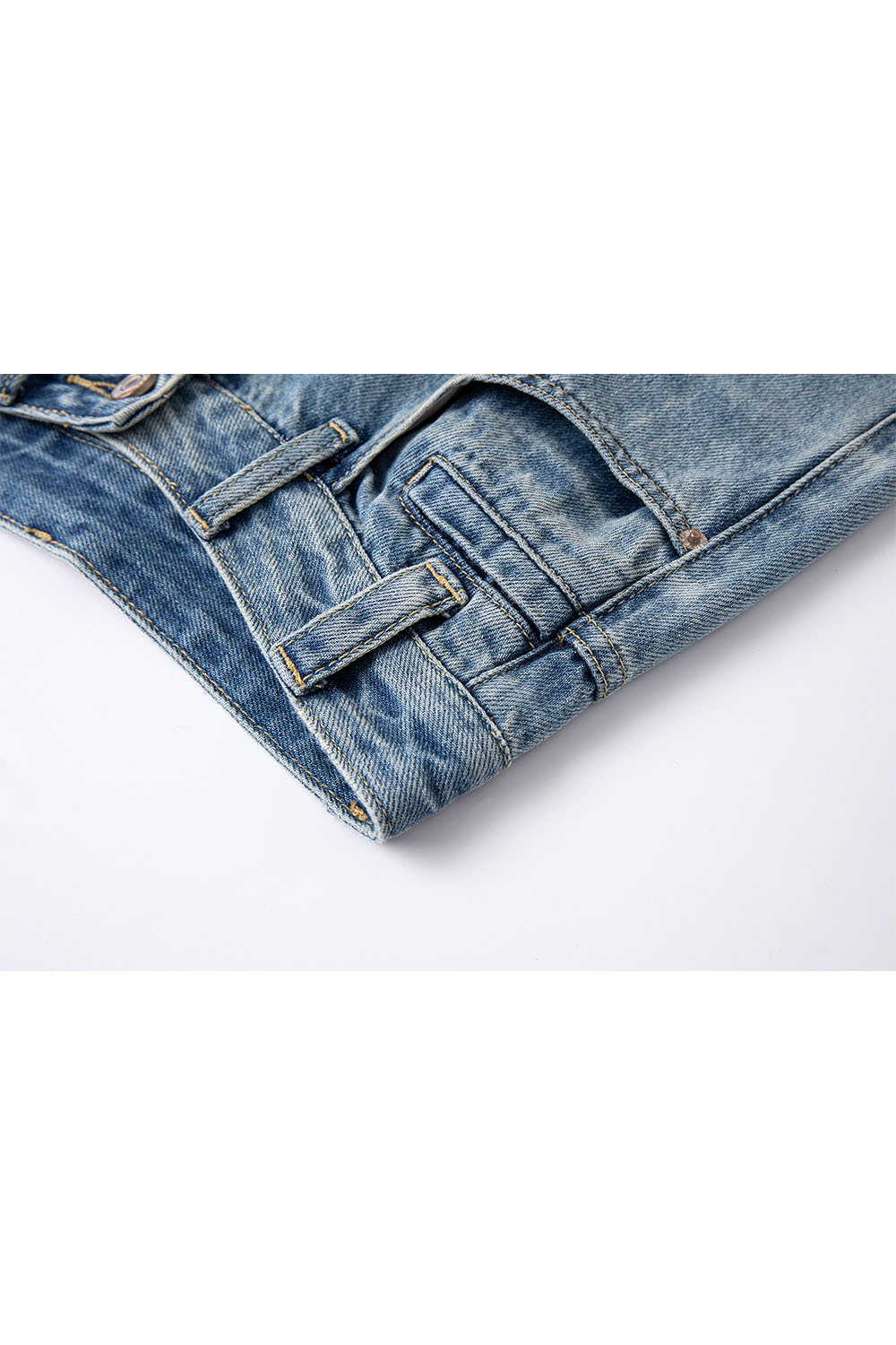 Cotton Loose Denim Wide-Leg Pants