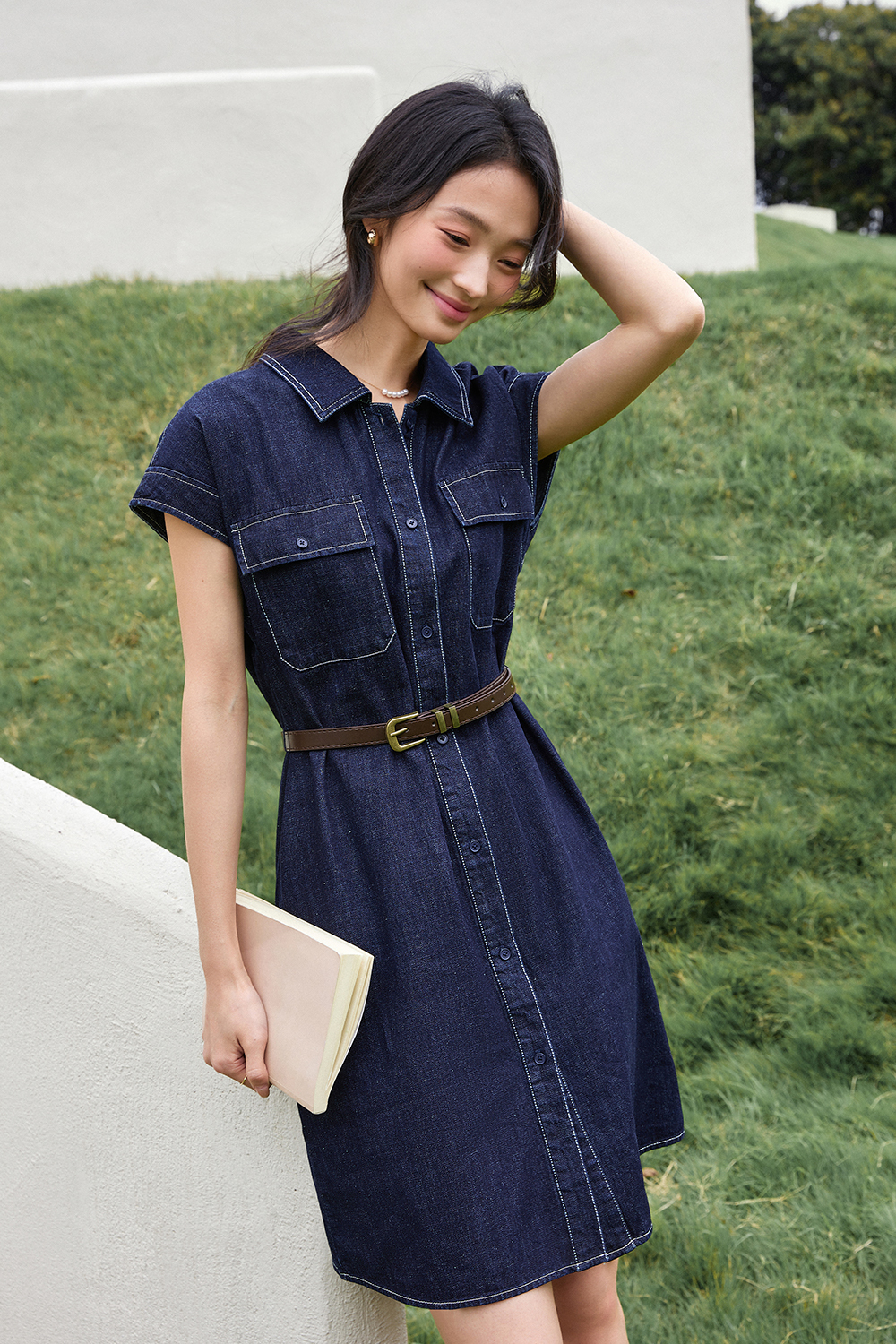 Straight Washed Denim Dress
