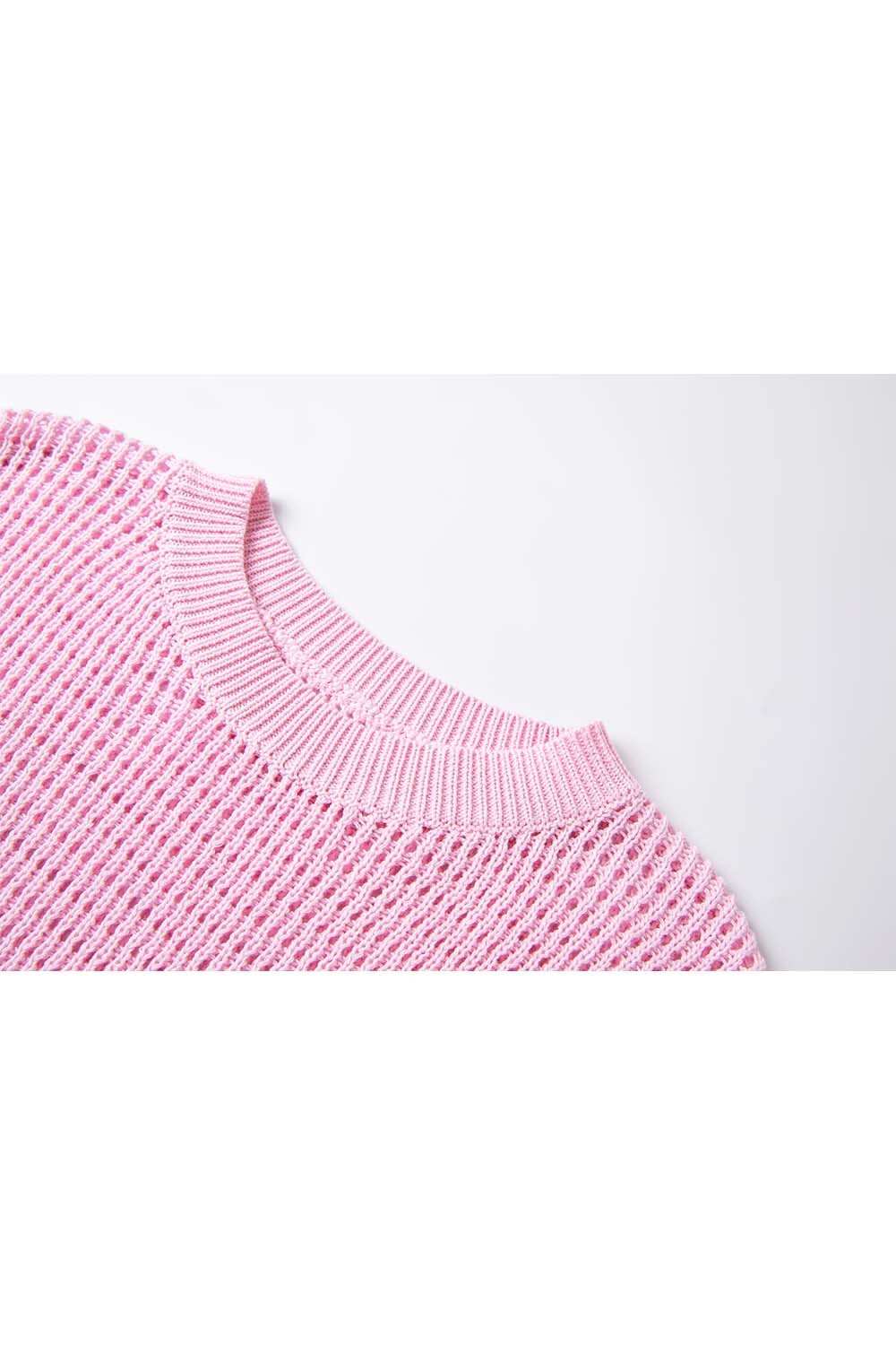 100% Cotton Minimalist Style Hollow Sweater