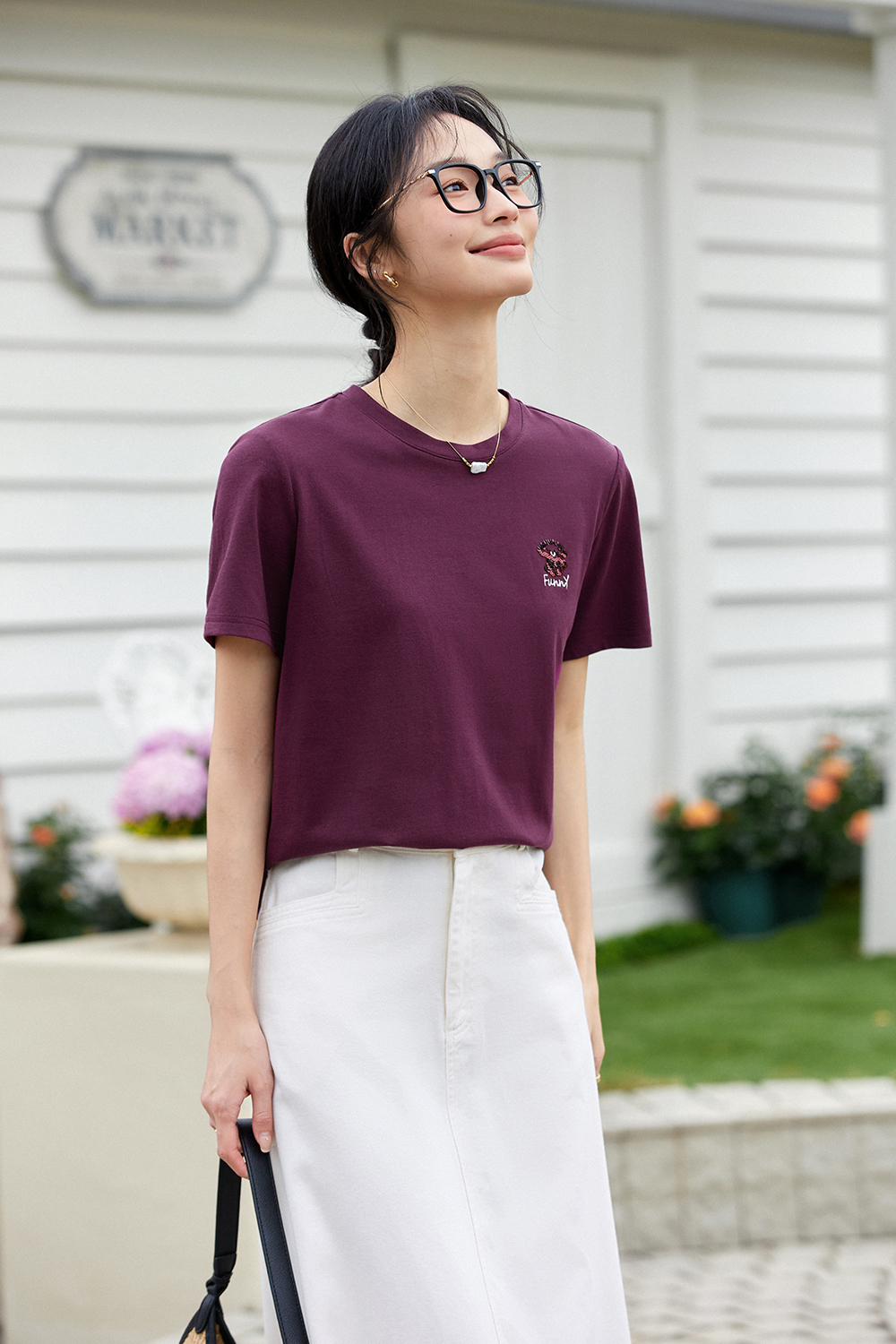 Puppy Sequin Straight T-Shirt