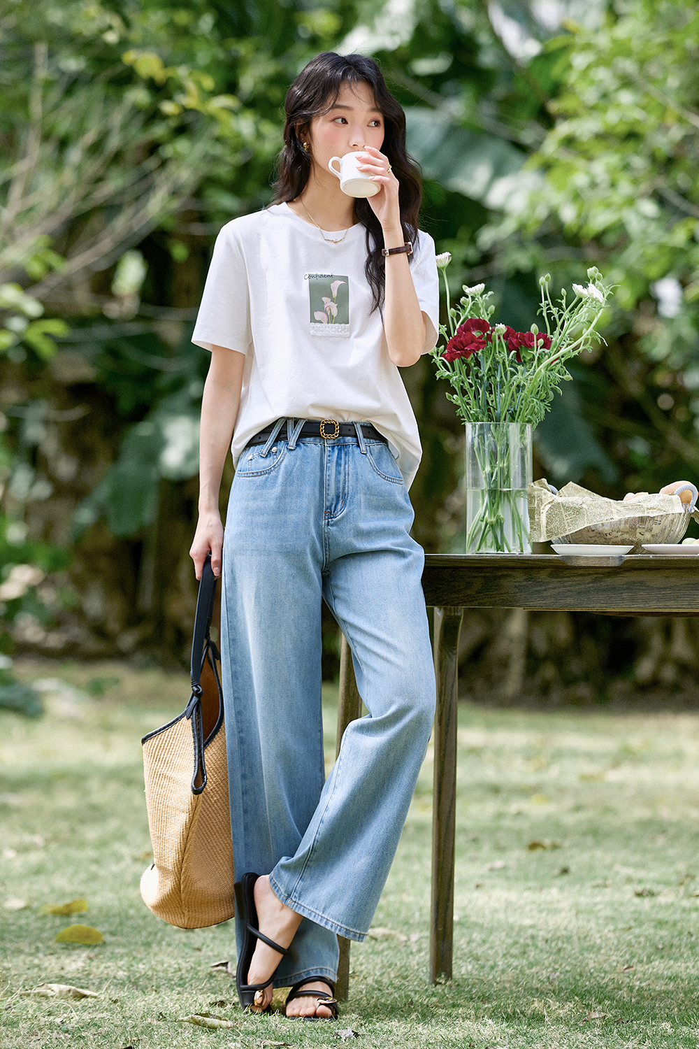 Exquisite Printed Round Neck T-Shirt