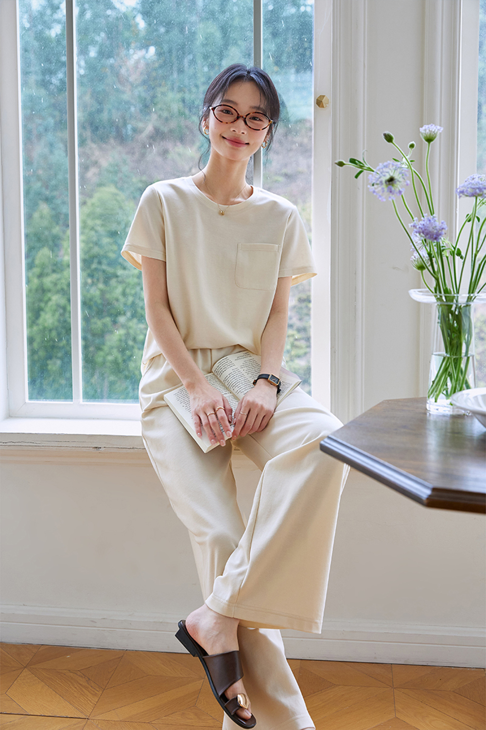 Minimalistic and Commute Wide-leg Pants Suit-VIMLYSTORE