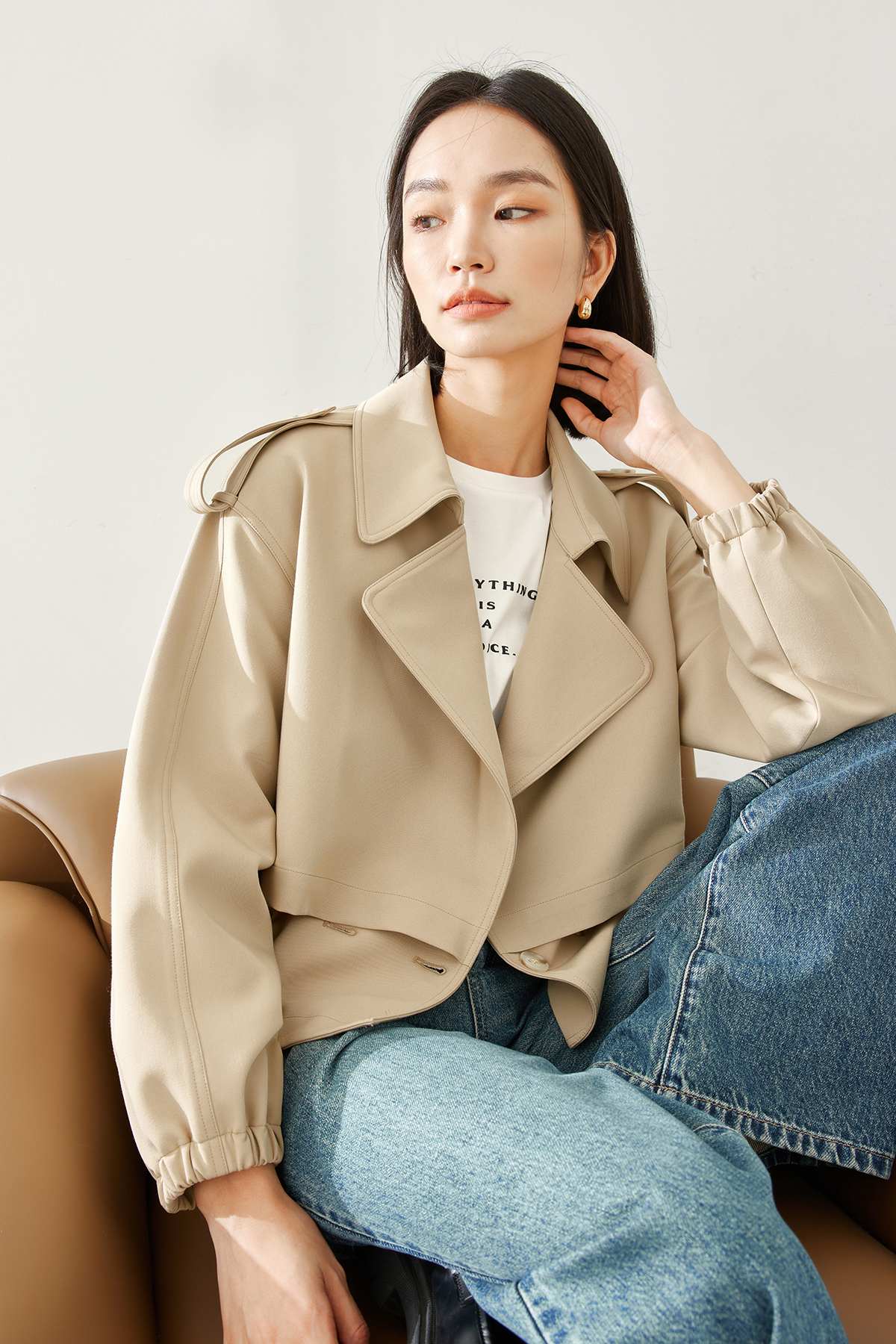 Short Trench Coat Jacket
