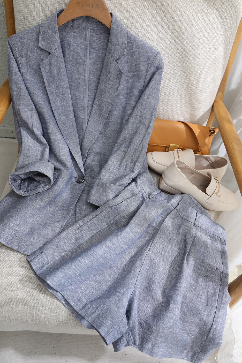 Cotton and linen suit-VIMLYSTORE