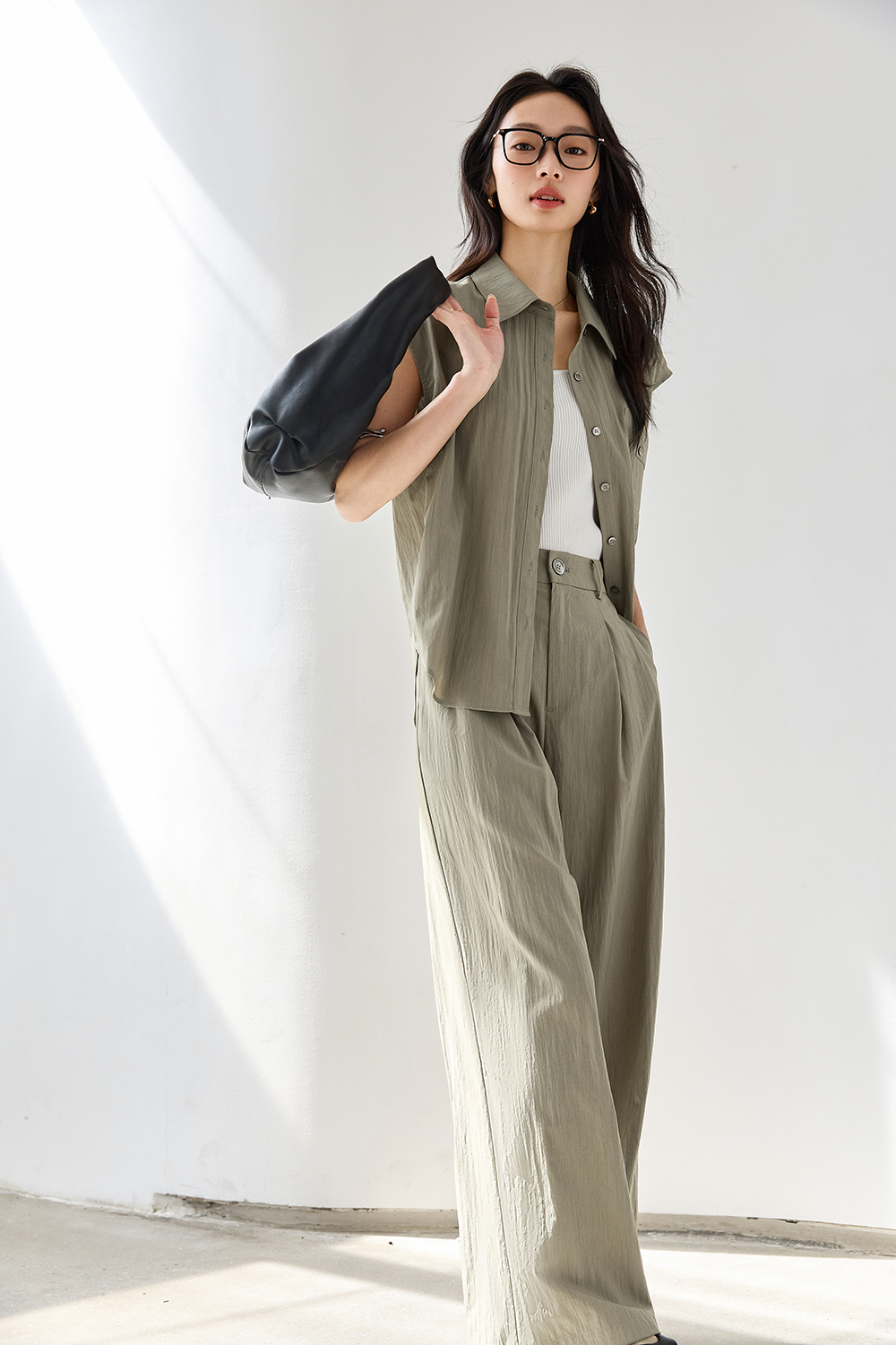 Fashionable Wide-Leg Palazzo Pants Set