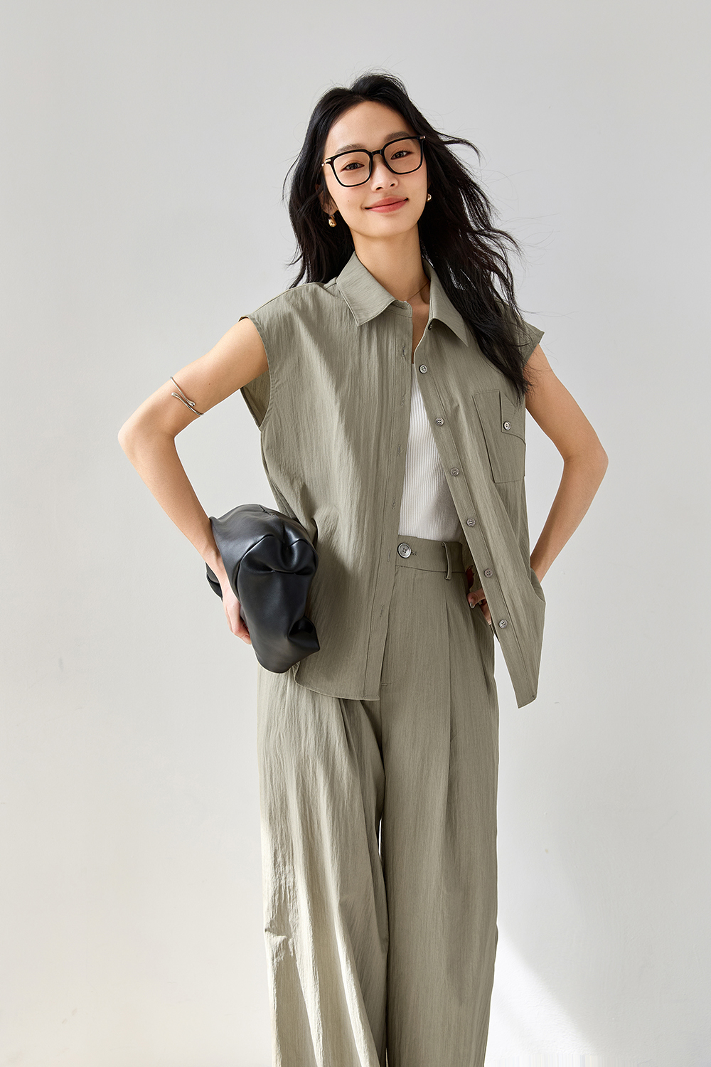 Fashionable Wide-Leg Palazzo Pants Set