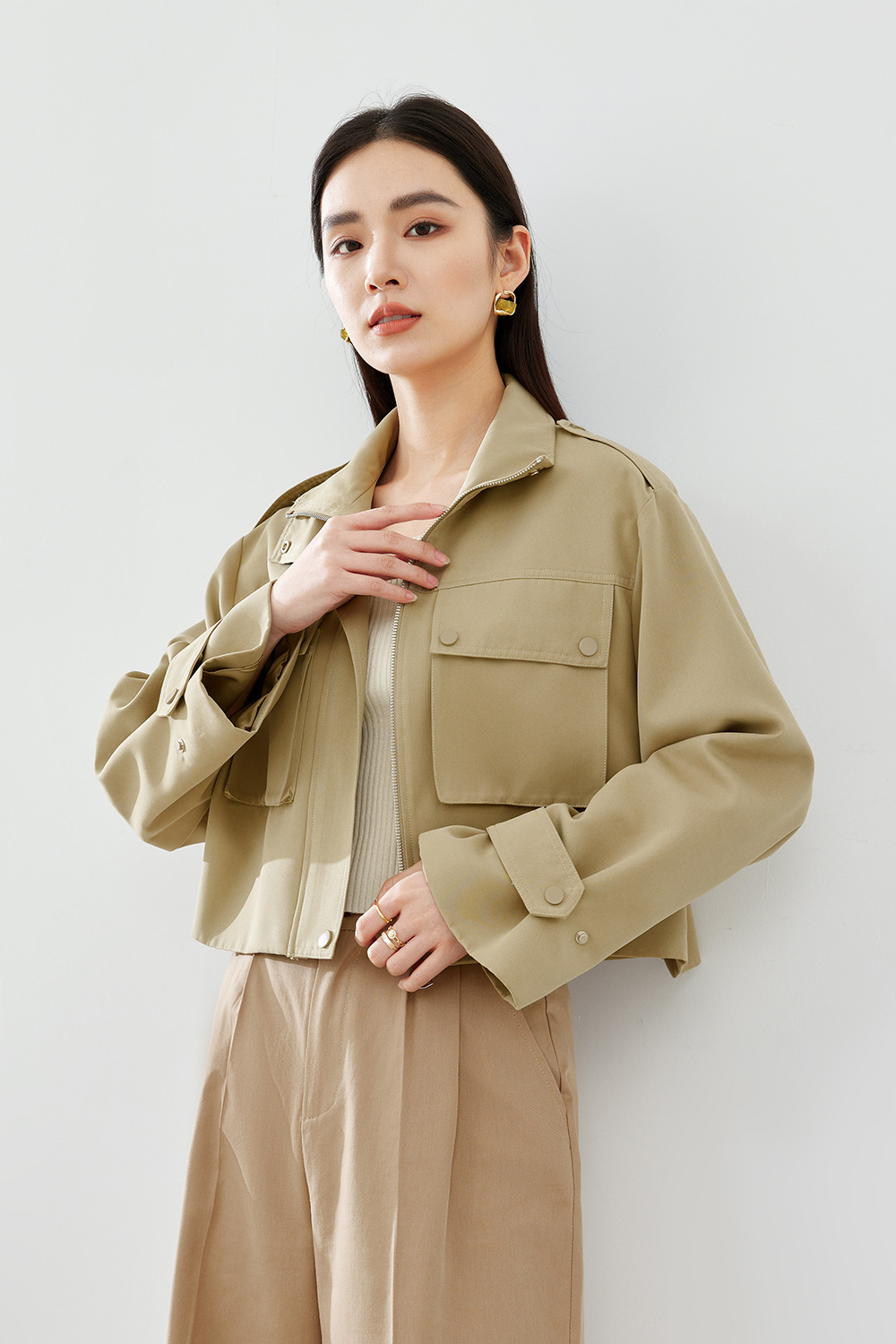 Work style zipper jacket