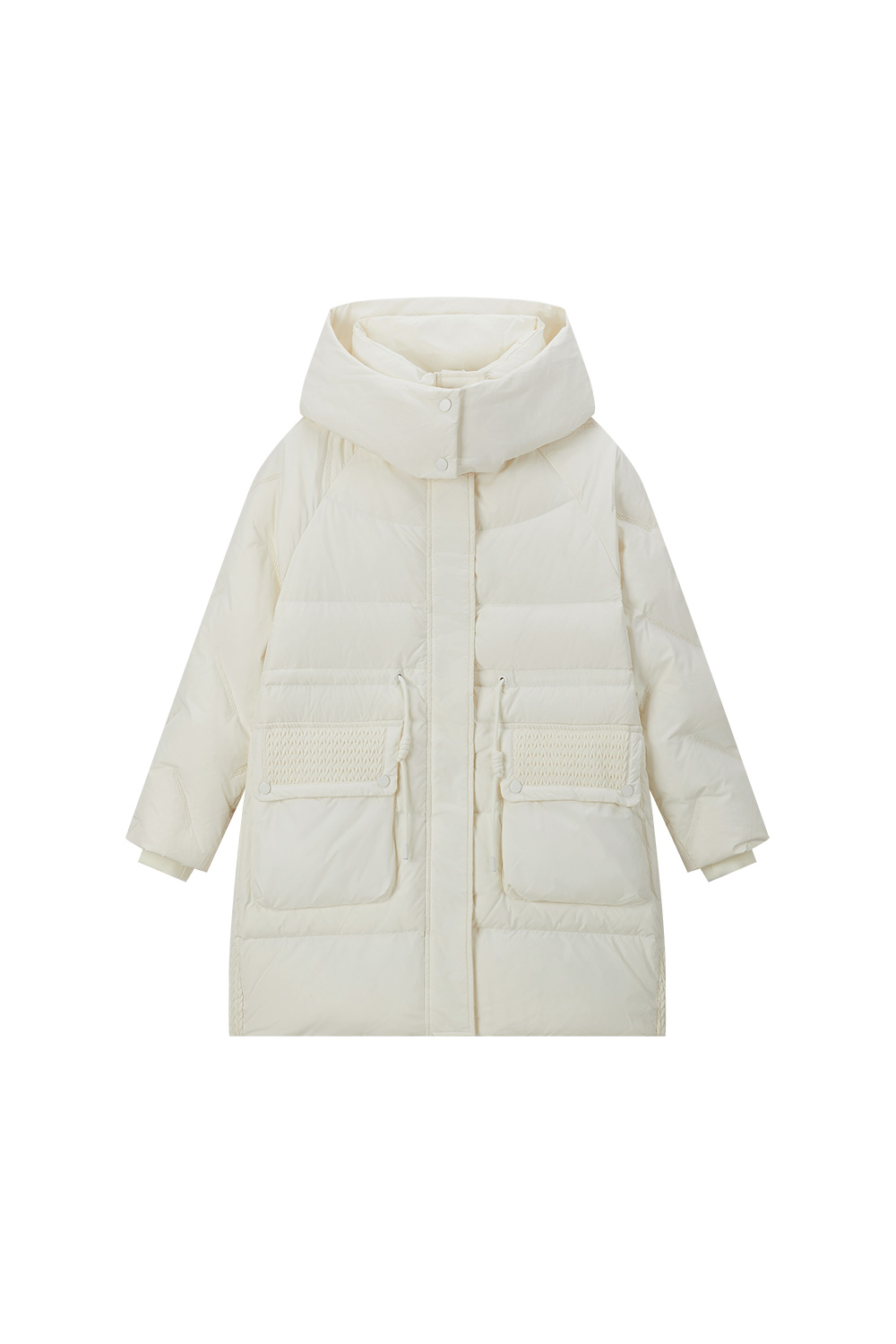 Loose hooded down jacket