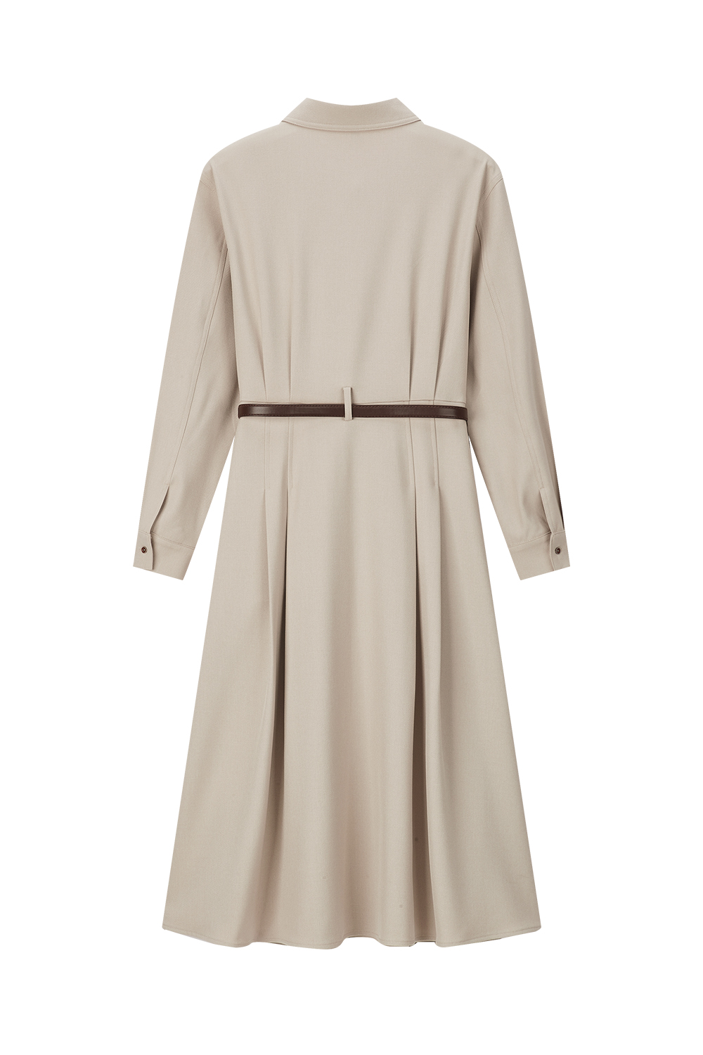 Turn-down Collar Cinched Waist Dress