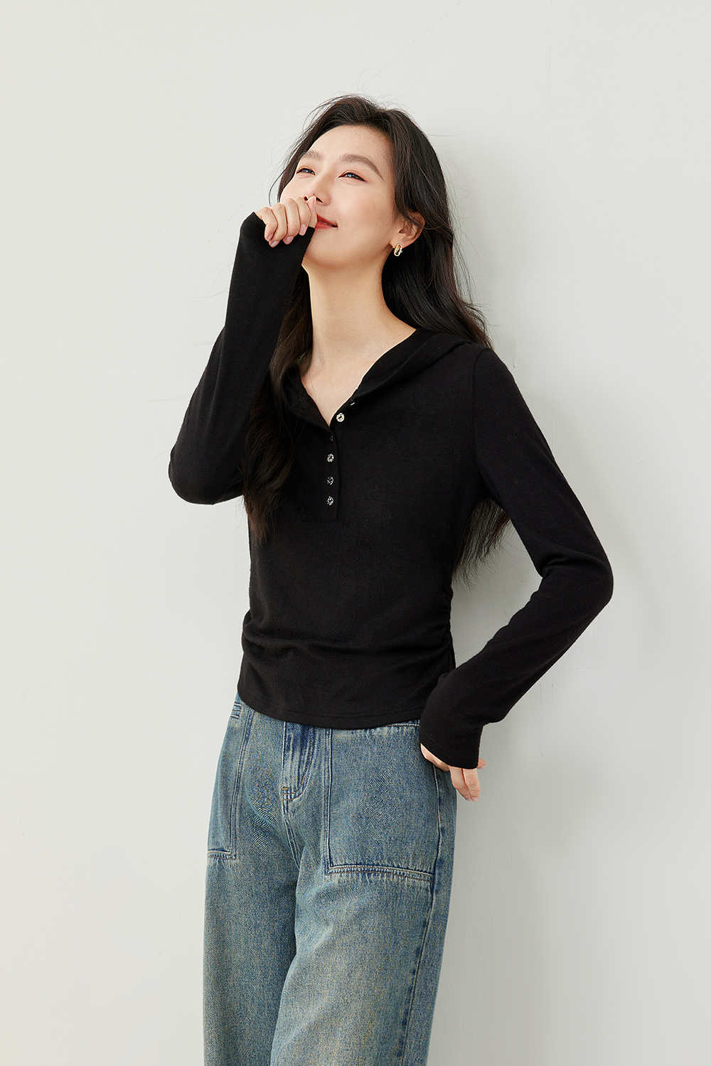 Versatile Slim-Fit Hooded T-Shirt