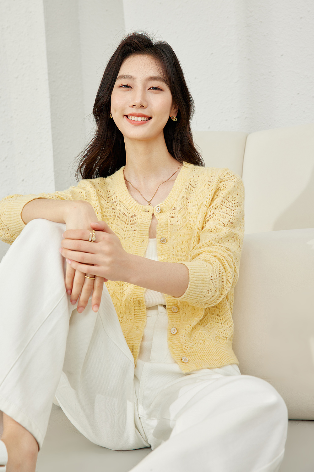 Hollow Crochet Knitted Cardigan-VIMLYSTORE