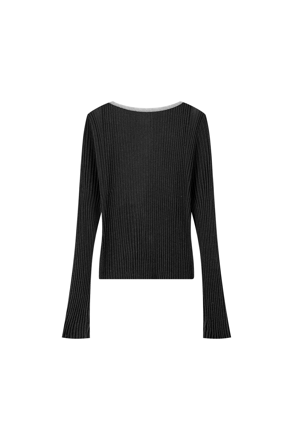 Collar Patchwork with Contrast Knit Cardigan-VIMLYSTORE