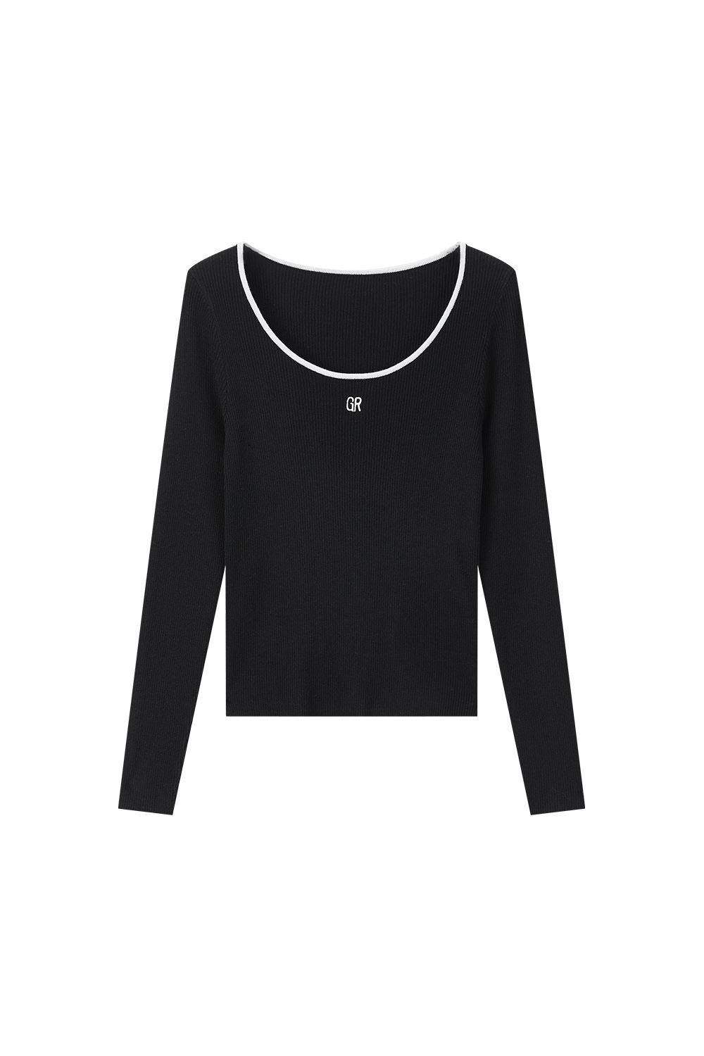 U-Neck Contrast Knitted Sweater