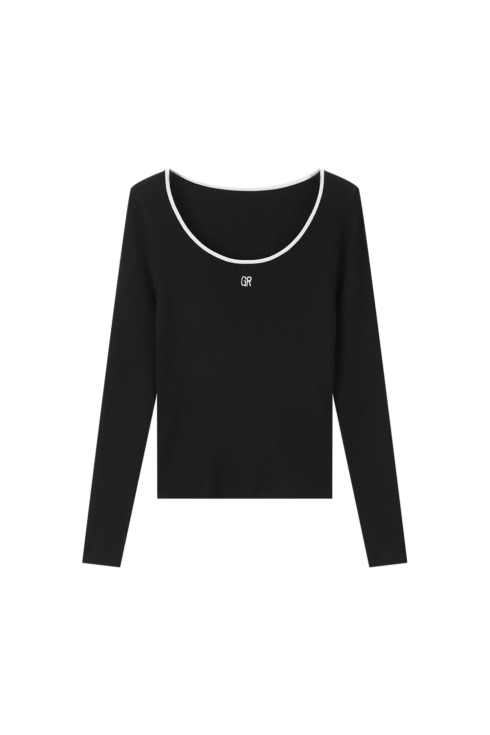 U-Neck Contrast Knitted Sweater