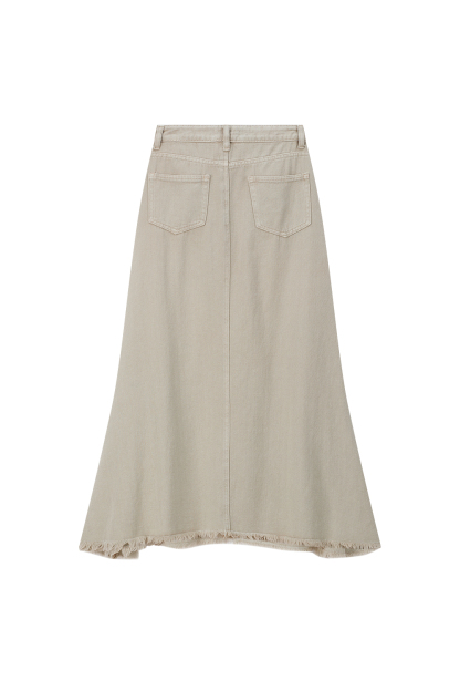 High Waist Fishtail Denim Skirt