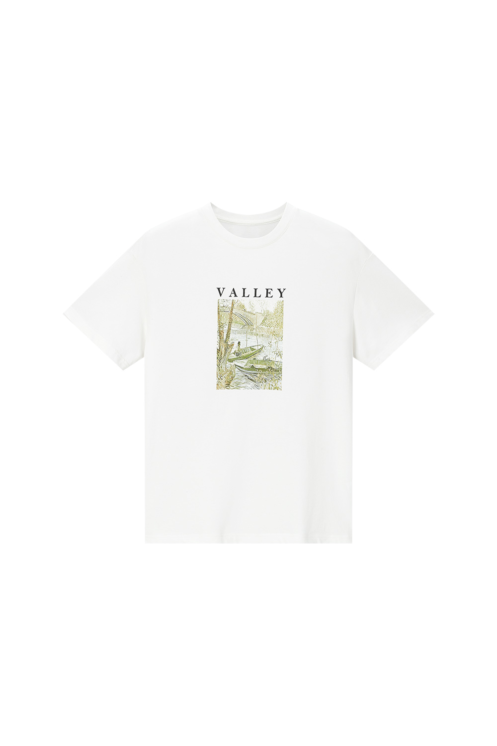 White Print Pure Cotton T-Shirt