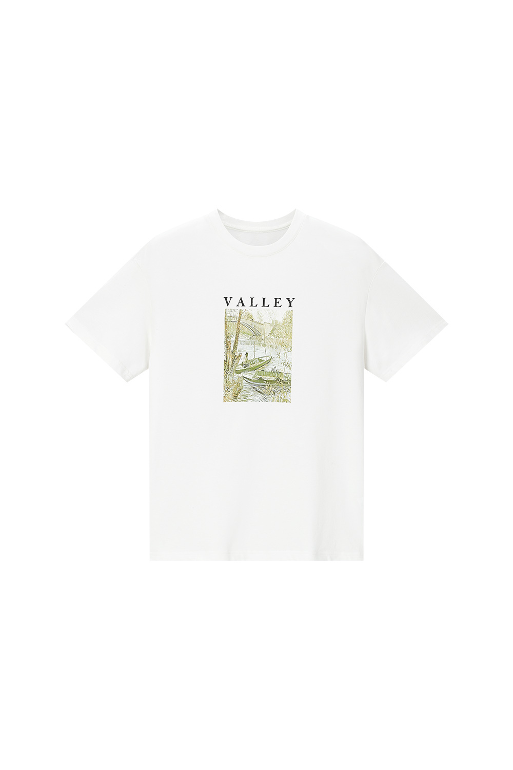 White Print Pure Cotton T-Shirt