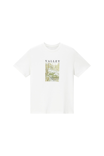 White Print Pure Cotton T-Shirt