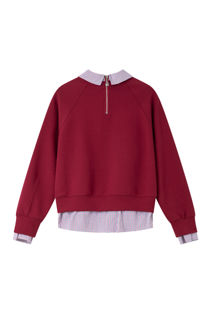 School style spliced sweatshirt