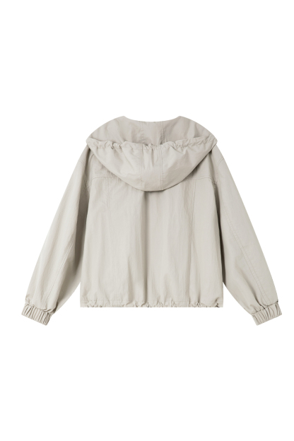 Contrast Color Hooded Jacket