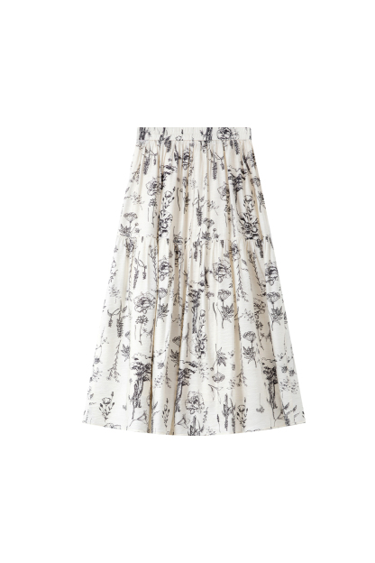 Floral Print Long Skirt