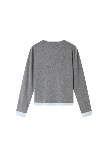Contrast Color Round Neck T-Shirt