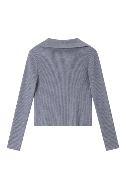 Minimal Contrast Color Knit Cardigan