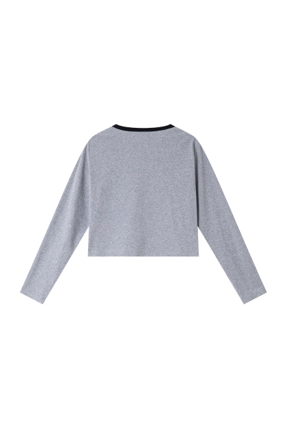 Simple Contrasting Knitted Two-Piece Suit