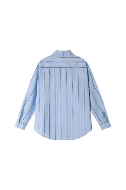 Blue And White Striped Pure Cotton Shirt