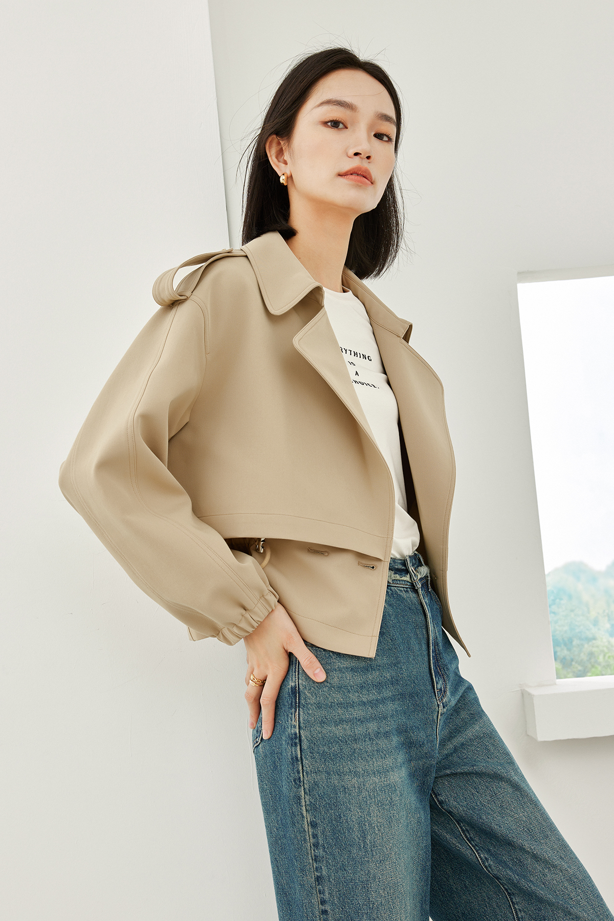 Short Trench Coat Jacket