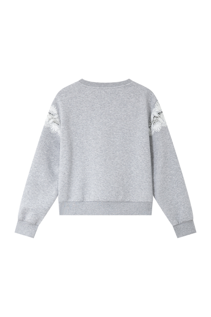 Hollow Lace Sweatshirt