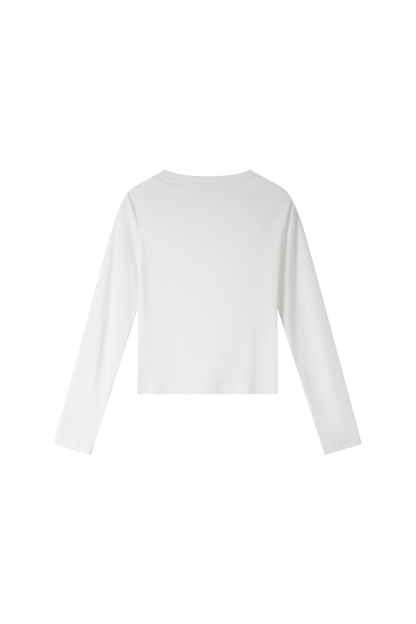 Pleated Long - sleeved T-shirt