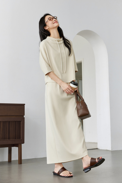 High-grade drawstring top skirt fashion Slim suit-VIMLYSTORE
