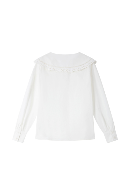 Cotton Lace Baby Collar Shirt