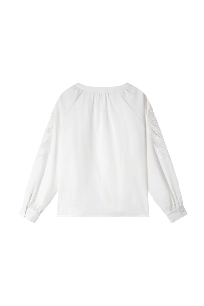 French Hollow Embroidered Shirt