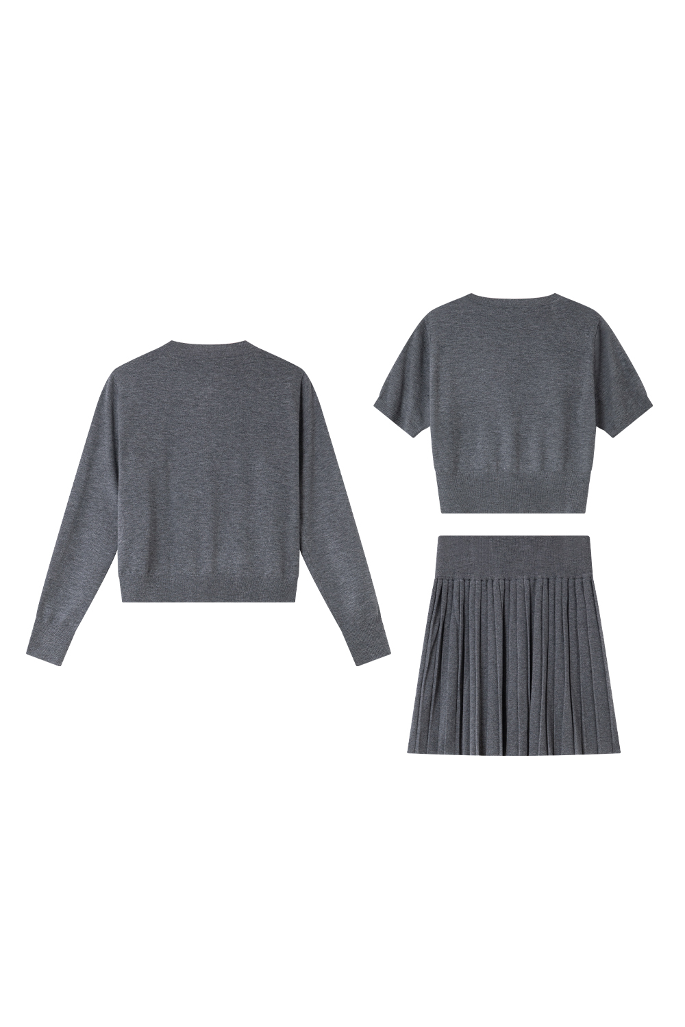 Low-Key Grey Knitted Three-Piece Suit