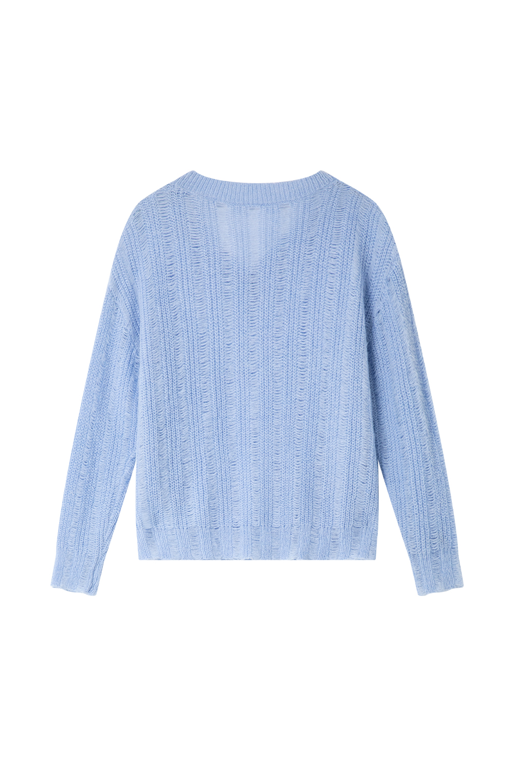V-Neck Mesh Sweater