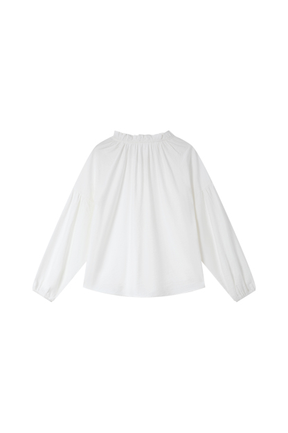 White Tassel Collar Shirt