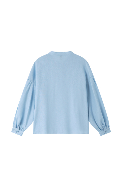 Round Neck Pleated Shirt