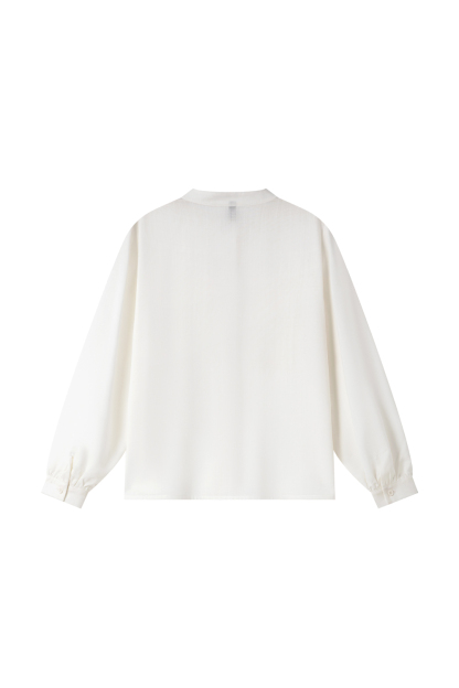 Round Neck Pleated Shirt
