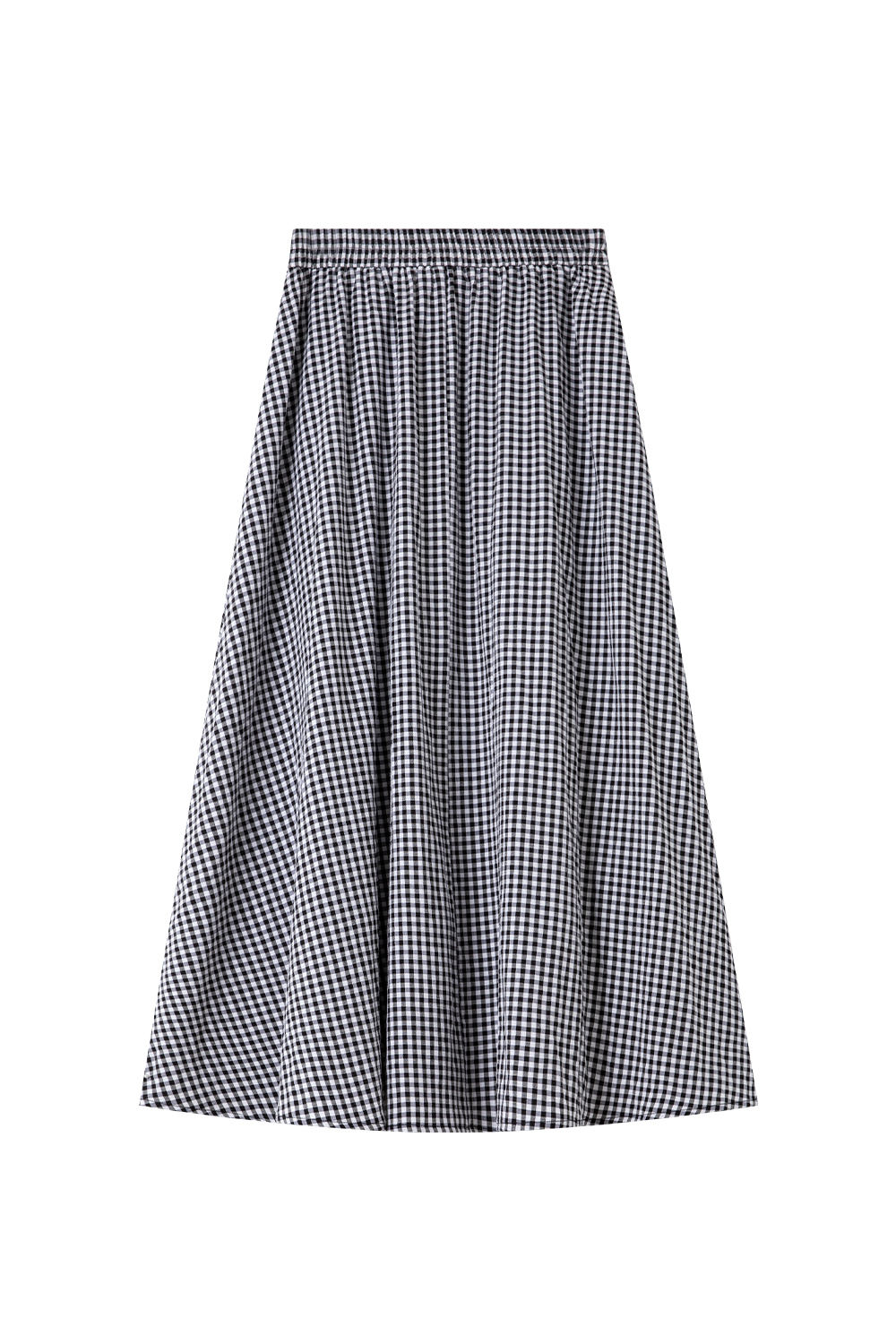 Simple Commuting Gingham Skirt