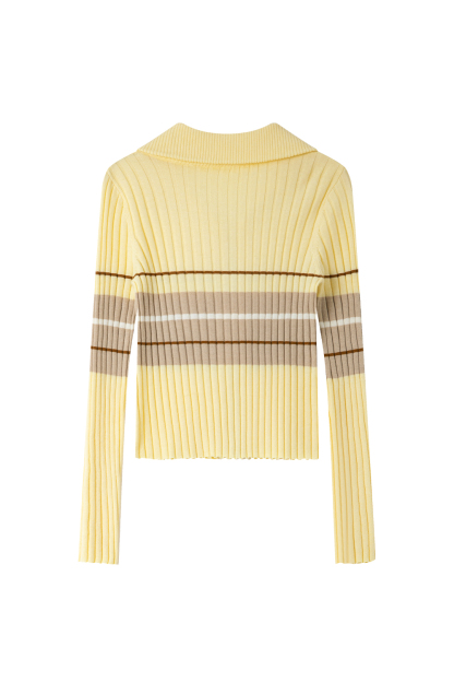 Retro Color-Blocked Striped Sweater