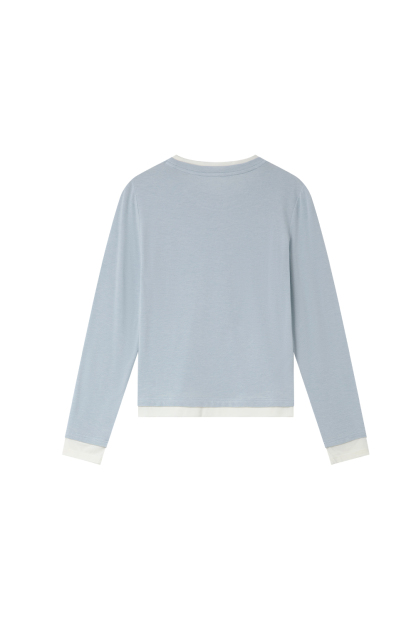 Contrast Color Round Neck T-Shirt