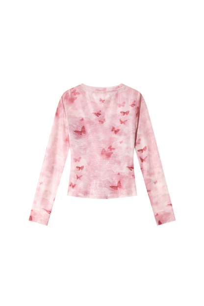 Smudge-dyed Knitted T-shirt