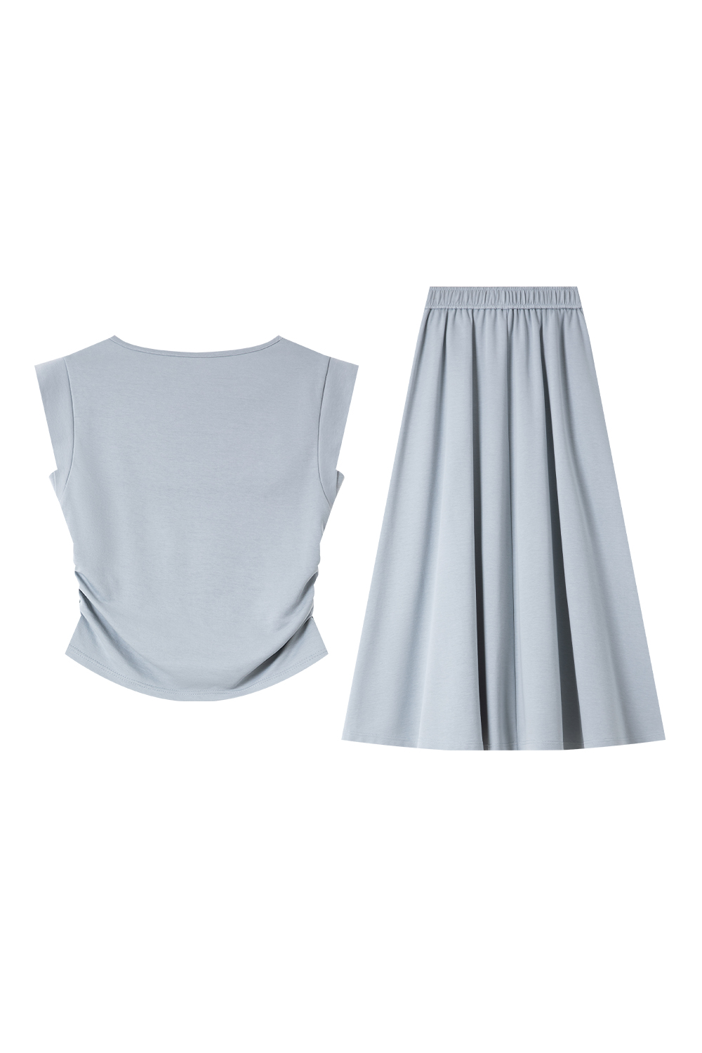 Fresh Style Light Blue Long Skirt Suit