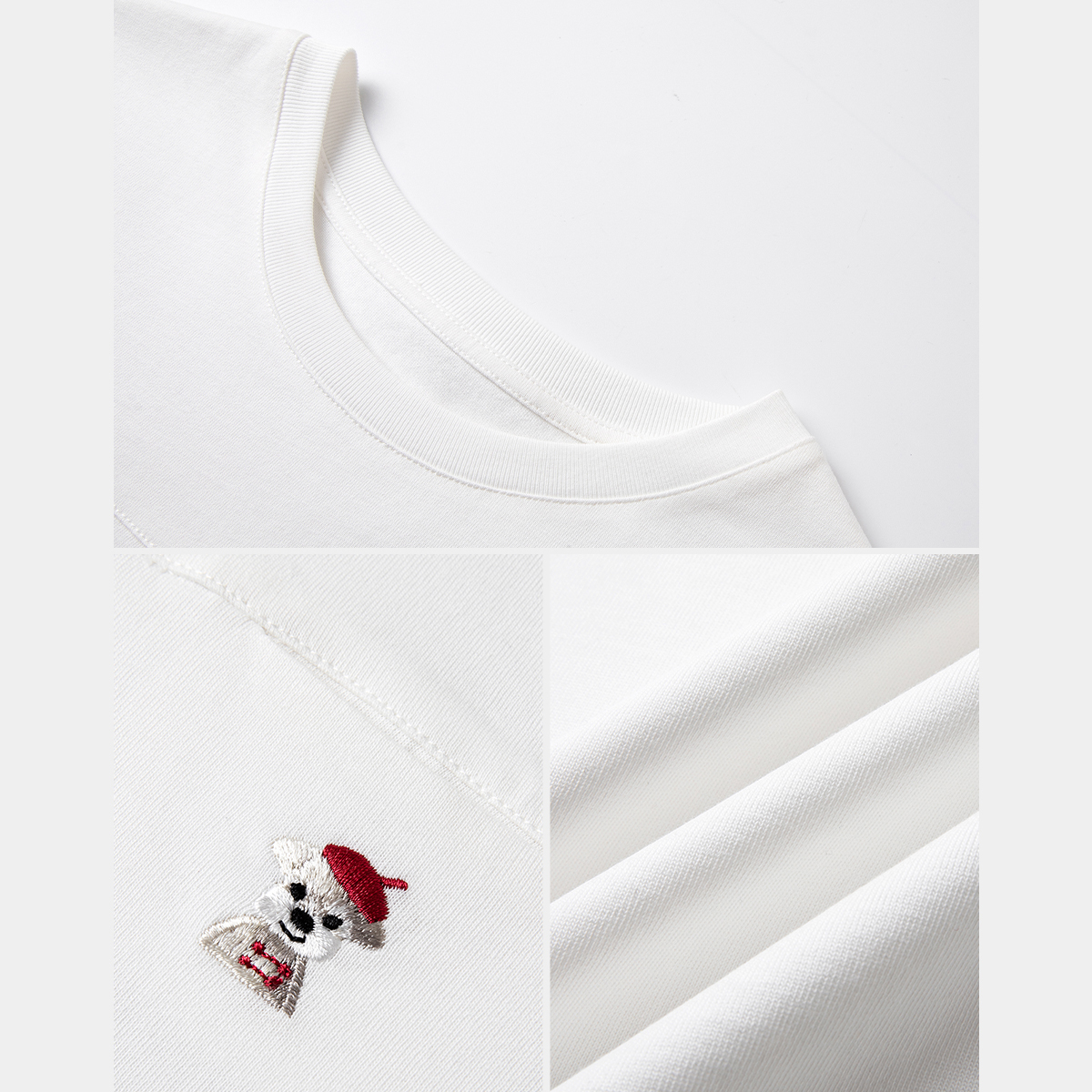 Animal Embroidery Straight T-Shirt